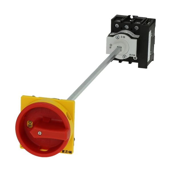 Main switch, P1, 40 A, rear mounting, 3 pole, 1 N/O, 1 N/C, Emergency switching off function, Lockable in the 0 (Off) position, With metal shaft for a image 6