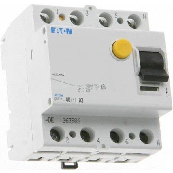 Residual current circuit breaker (RCCB), 40A, 4 p, 30mA, type A image 1
