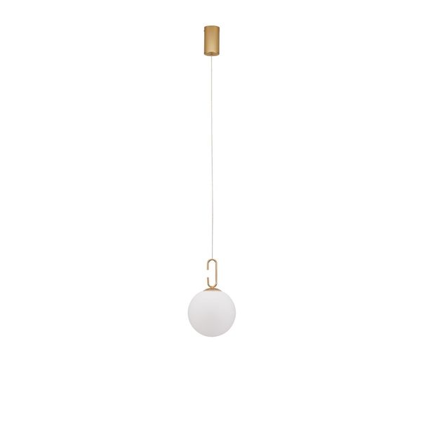 Satin Gold Metal   & Opal White Glass   LED 11 Watt 230 Volt   1061Lm 3000K IP20   D: 18 H: 120 cm Adjustable Height image 1