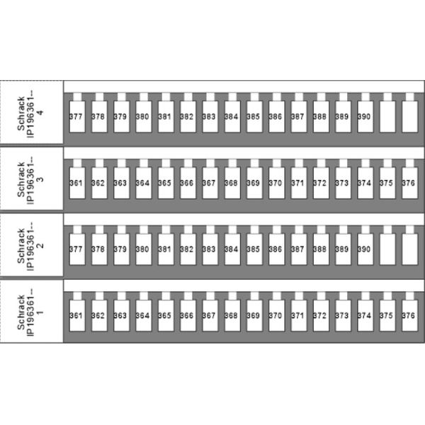 Marking tags for TB and ST - terminals, 361-390 (each 2x) image 1