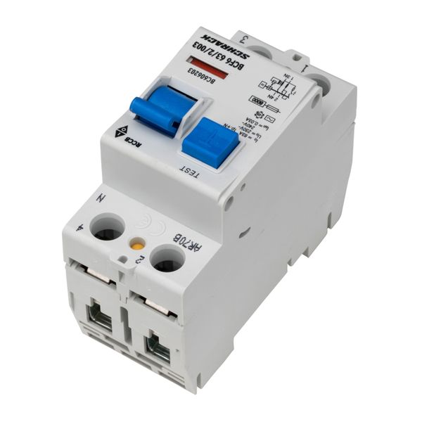 Residual current circuit breaker 63A, 2-p, 30mA,type AC, 6kA image 3