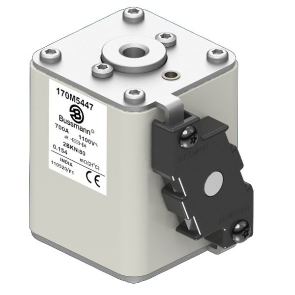 Fuse-link, high speed, 700 A, AC 1100 V, size 2, 61 x 77 x 81 mm, aR, IEC, UL, single indicator image 2