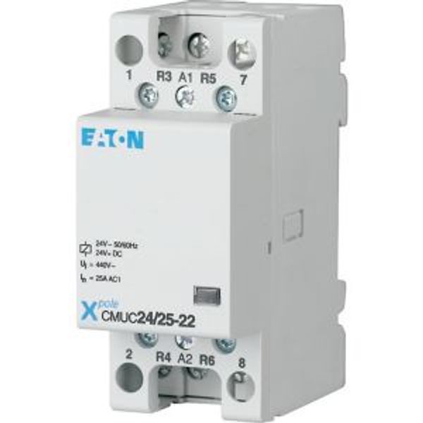 Installation contactor, 24 VAC/DC, 4N/C, 25A image 4