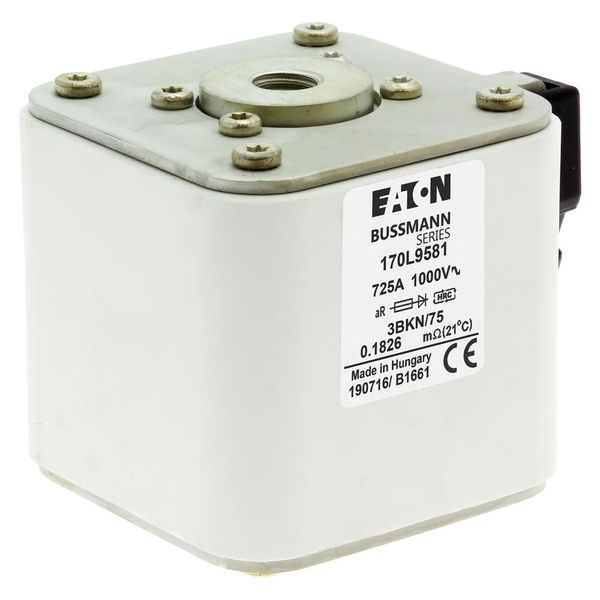 Fuse-link, high speed, 725 A, AC 1000 V, Size 3, 76 x 92 x 75 mm, aR, IEC, single indicator image 17