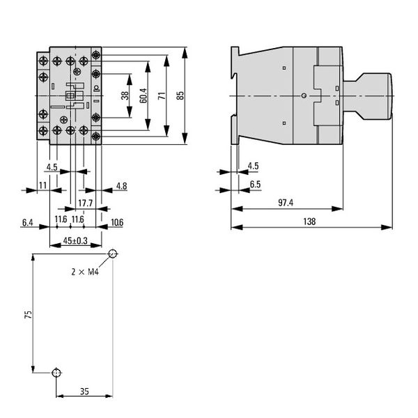 Contactor 15kW/400V/32A, 1 NC, coil 24VAC image 2