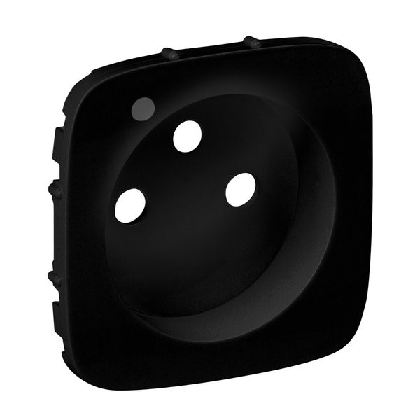 Cover plate Valena Allure - 2P+E socket - with indicator -French standard -black image 1