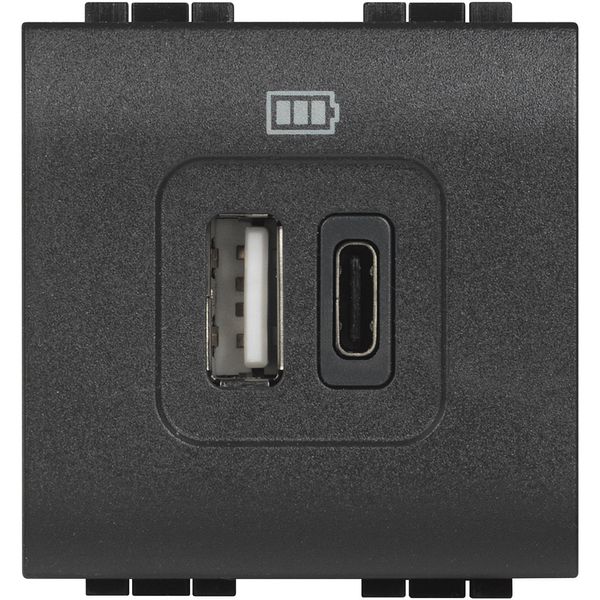 LL - USB CHARGER TYPE A-C ANTHRACITE image 1