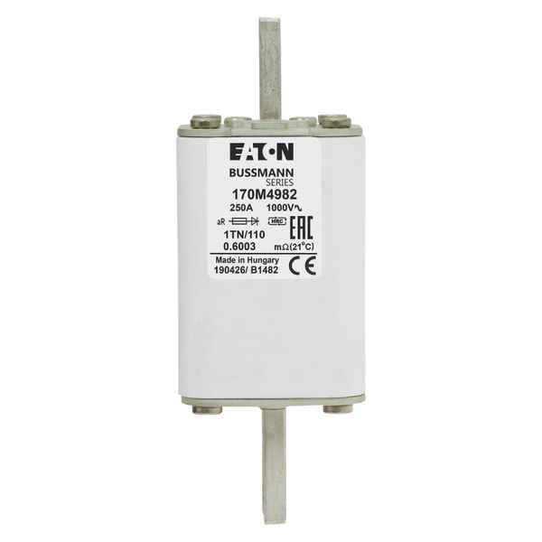 Fuse-link, high speed, 250 A, AC 1000 V, DIN 1, 51 x 69 x 138 mm, aR, DIN, IEC, single indicator image 22