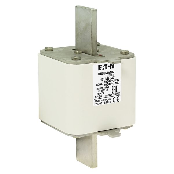 Fuse-link, high speed, 800 A, AC 1000 V, DIN 3, 90 x 75 x 150 mm, aR, DIN, IEC, single indicator image 17