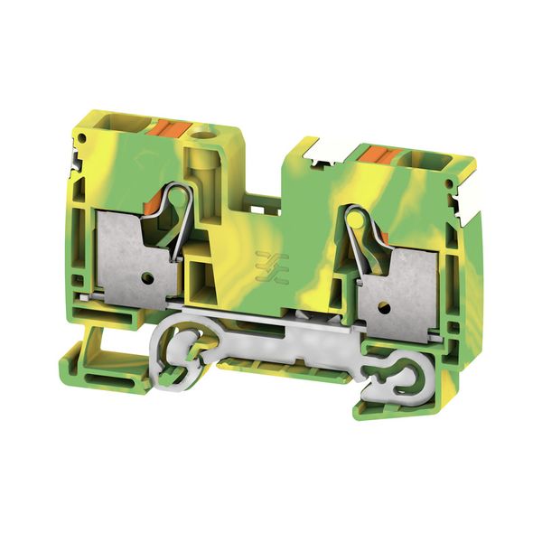 PE terminal, PUSH IN, 10 mm², Green/yellow image 1