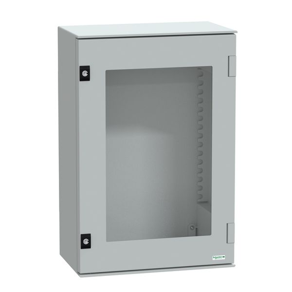wall-mounting enclosure polyester monobloc IP66 H647xW436xD250mm glazed door image 1