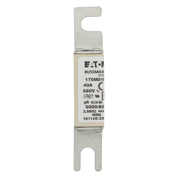 Fuse-link, high speed, 40 A, AC 660 V, size 0000, 18 x 19 x 100 mm, gR, UL, visual indicator image 6