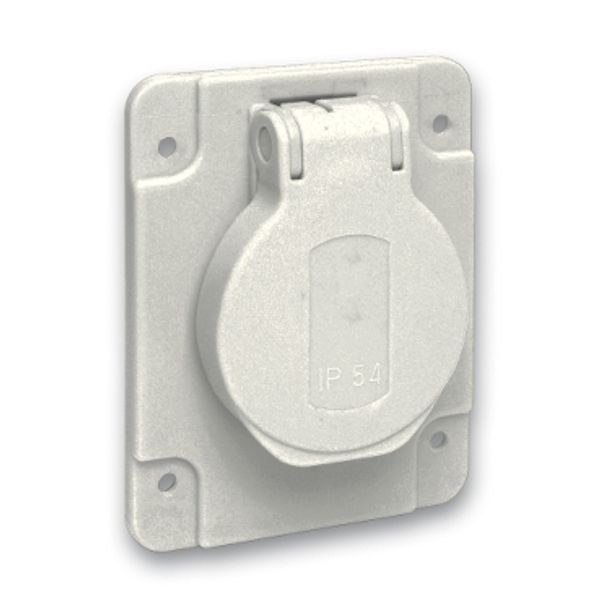 PratiKa socket - grey - 2P + E - 10/16 A - 250 V - German - IP54 - flush - side image 2