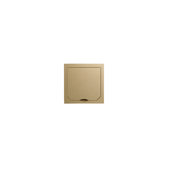 Cover with hinged lid, brushed brass look, 94 x 94 mm image 1