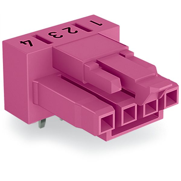 Socket for PCBs angled 4-pole pink image 3