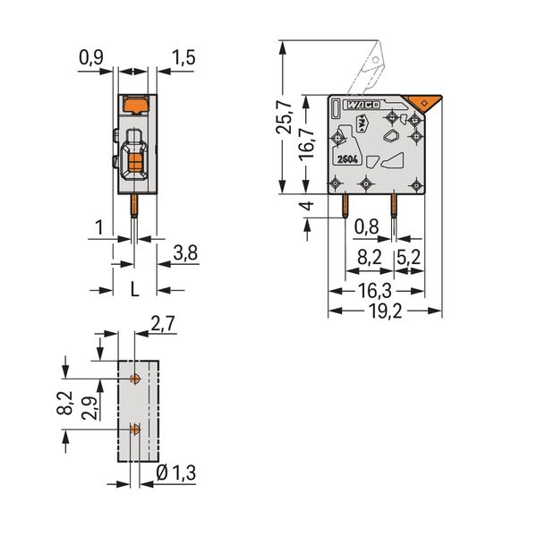 PCB terminal block lever 4 mm² gray image 4