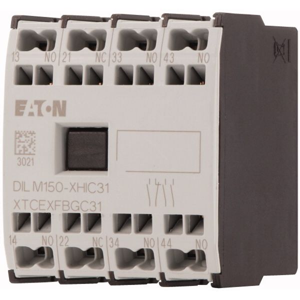 Auxiliary contact module, 4 pole, Ith= 16 A, 3 N/O, 1 NC, Front fixing, Spring-loaded terminals, DILMC40 - DILMC150 image 3