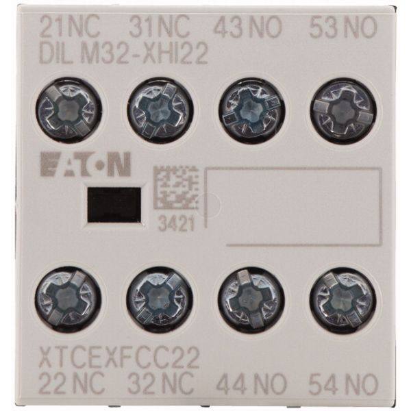 Auxiliary contact module, 4 pole, Ith= 16 A, 2 N/O, 2 NC, Front fixing, Screw terminals, DILM7-10 - DILM38-10 image 2