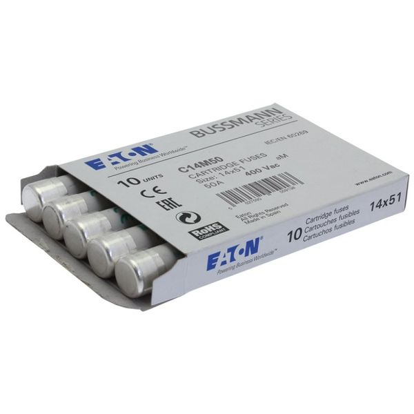 Fuse-link, LV, 50 A, AC 400 V, 14 x 51 mm, aM, IEC image 1