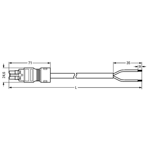 pre-assembled connecting cable Eca Socket/open-ended gray image 5