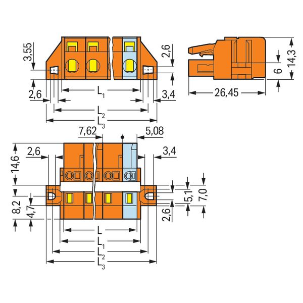 1-conductor female connector CAGE CLAMP® 2.5 mm² orange image 4