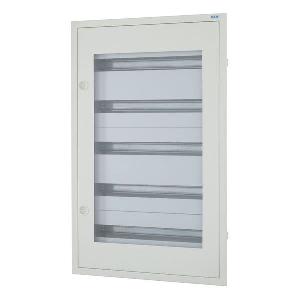 Complete flush-mounted flat distribution board with window, grey, 24 SU per row, 5 rows, type C image 2