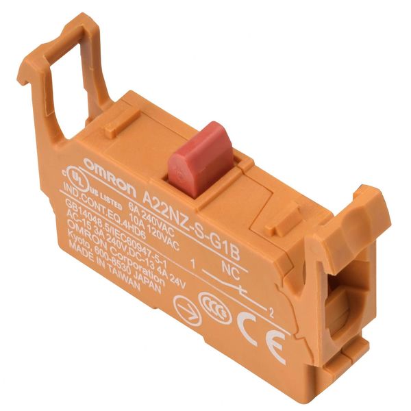 Pushbutton A22NZ, Contact Block SPST-NC (orange) image 2