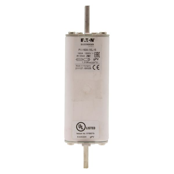 Fuse-link, high speed, 160 A, DC 1500 V, 1XL, 51 x 189 mm, gPV, IEC, UL, with indicator image 21