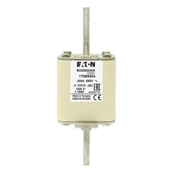 Fuse-link, high speed, 200 A, AC 690 V, compact DIN 2, 55 x 71 x 150 mm, aR, DIN, IEC, single indicator image 7