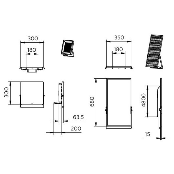 Ledinaire Floodlights Solar, 32 W, 4480 lm, 4000 K, CRI80, IR remote, Symmetrical, IP65 image 2