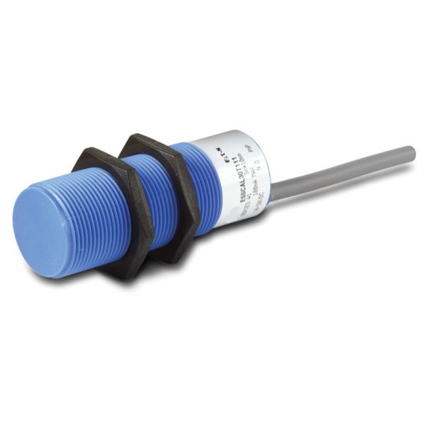 Proximity switch, E57 Miniatur Series, 1 NC, 3-wire, 10 - 30 V DC, M8 x 1 mm, Sn= 1 mm, Flush, NPN, Stainless steel, Plug-in connection M12 x 1 image 1