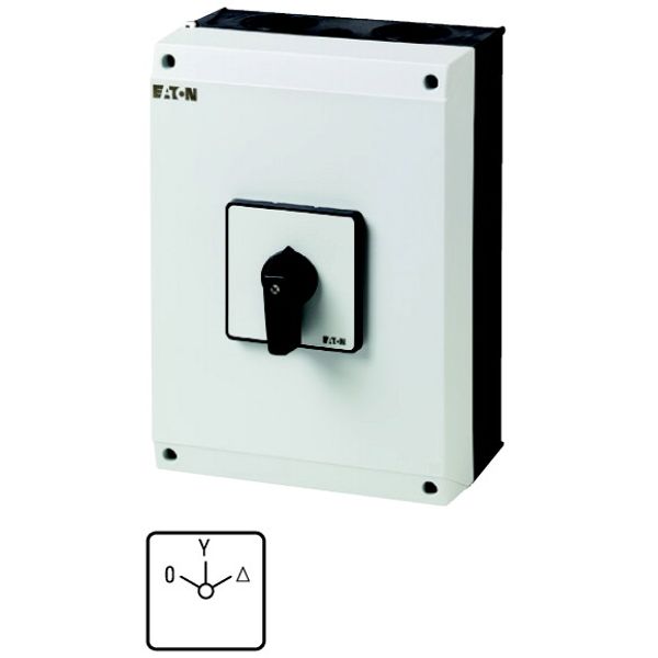 Star-delta switches, T5, 100 A, surface mounting, 4 contact unit(s), Contacts: 8, 60 °, maintained, With 0 (Off) position, 0-Y-D, Design number 8410 image 1