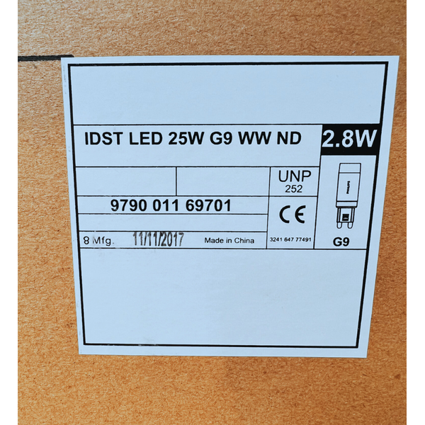 Bulb LED G9 2.8W 2700K 315lm without packaging. image 3