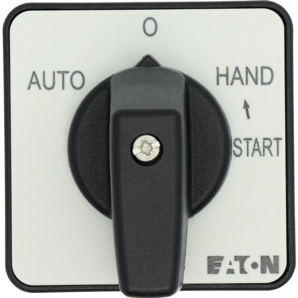 Changeover switches, T0, 20 A, flush mounting, 2 contact unit(s), Contacts: 4, With spring-return from START, 45 °, momentary/maintained, AUTO-0-HAND image 3