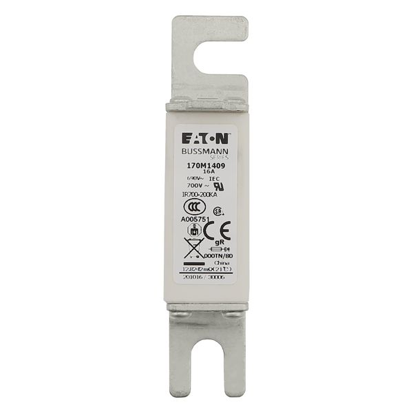 Fuse-link, high speed, 16 A, AC 690 V, DIN 000, 21 x 40 x 100 mm, gR, DIN, IEC, type T indicator image 9