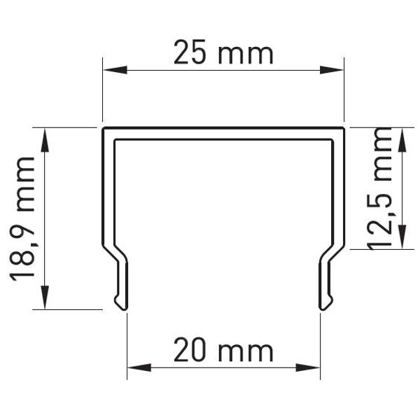 PMMA cover TB square opal L-2000mm W-25mm H-19,3mm image 2
