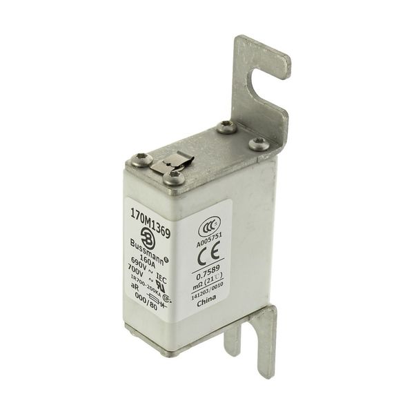 Fuse-link, high speed, 160 A, AC 690 V, DIN 000, 21 x 40 x 100 mm, aR, DIN, IEC, single indicator image 7