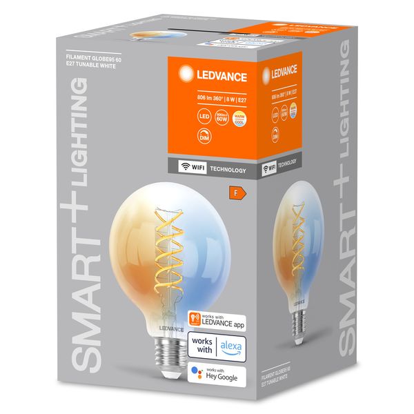 Smart+ Wifi Filament Globe Tunable White 2700K E27 image 7