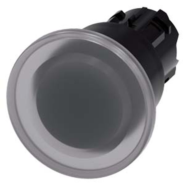 Illuminated mushroom pushbutton, 22 mm, round, plastic, clear, 40mm, latching, pull-to-unlatch 3SU1001-1BA70-0AA0-Z Y12 image 2