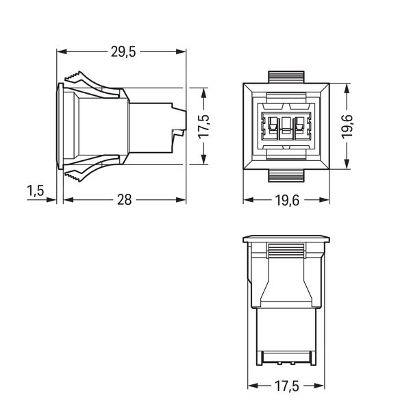 Snap-in plug 2-pole Cod. F light gray image 5