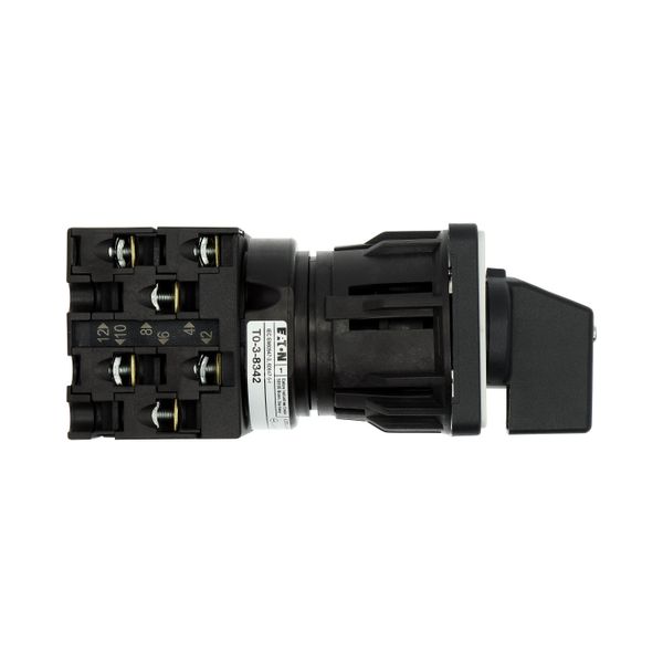 On-Off switch, T0, 20 A, centre mounting, 3 contact unit(s), 6 pole, with black thumb grip and front plate image 34