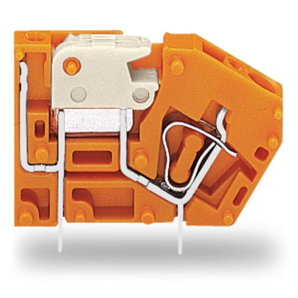 Stackable PCB terminal block with knife disconnect 2.5 mm² orange image 1
