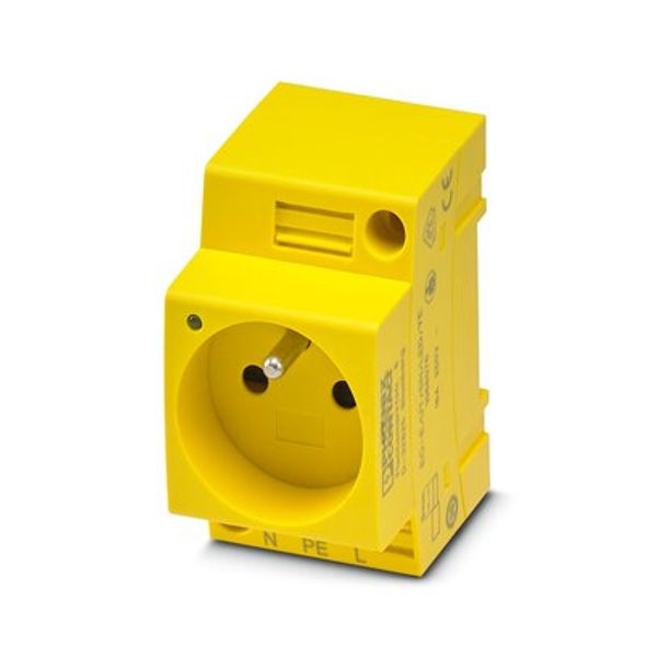 Socket outlet for distribution board Phoenix Contact EO-E/UT/SH/LED/YE 250V 6A AC image 1