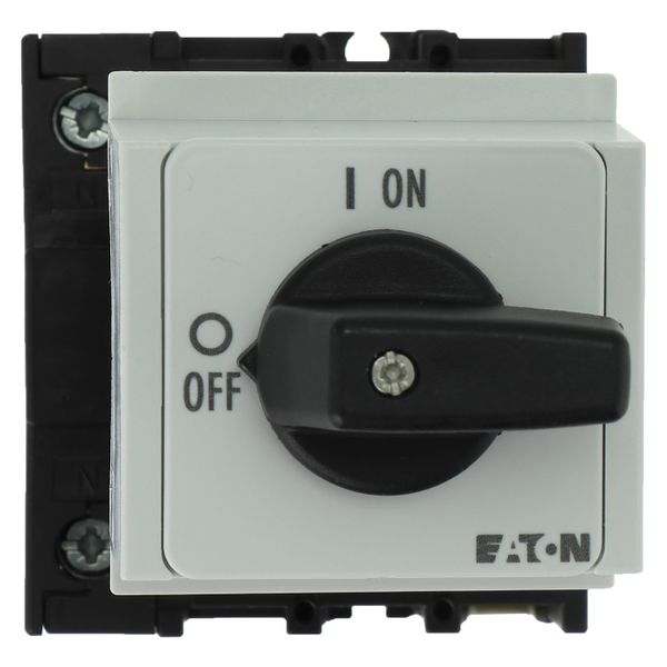 On-Off switch, P1, 40 A, service distribution board mounting, 3 pole + N, with black thumb grip and front plate image 8