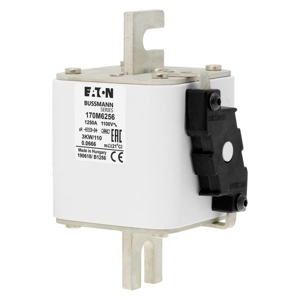 Fuse-link, high speed, 1250 A, AC 1100 V, DIN 3, 74 x 92 x 141 mm, aR, IEC, single indicator image 3