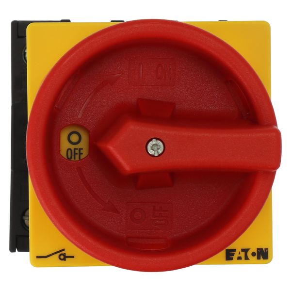 Main switch, P1, 40 A, rear mounting, 3 pole + N, Emergency switching off function, With red rotary handle and yellow locking ring, Lockable in the 0 image 12