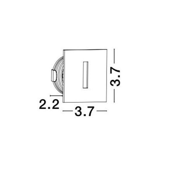 Black Aluminium LED 1 Watt 18,09Lm 3000K 3 Volt 50Hz IP54 L: 3.7 W: 2.2 H: 3.7 cm Cut Out: 3.2 cm Cable Lenght 1.80m Connect it with driver 9020170 image 1