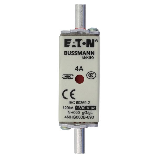 Fuse-link, LV, 4 A, AC 690 V, NH000, gL/gG, IEC, dual indicator, live gripping lugs image 21