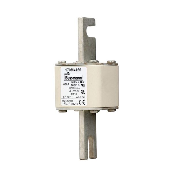 Fuse-link, high speed, 630 A, AC 690 V, DIN 1, 53 x 66 x 138 mm, aR, DIN, IEC, single indicator image 6