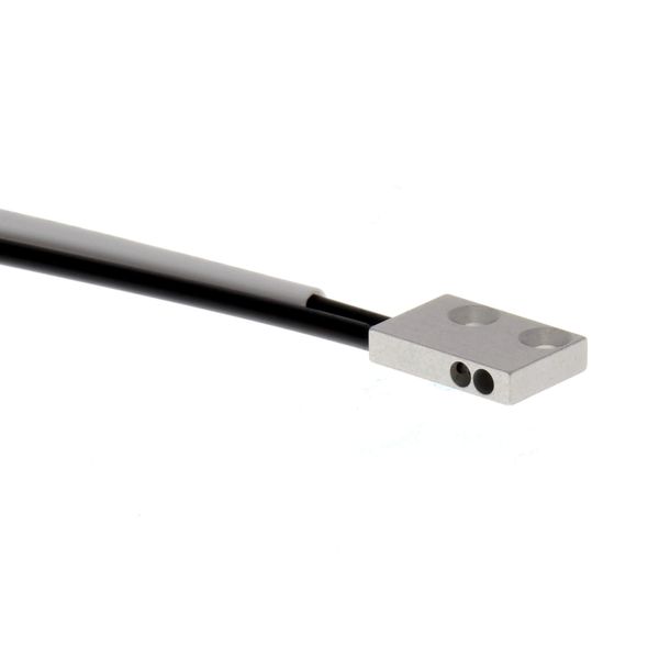 Fiber optic sensor head, diffuse, square, side-view, R1 flexible fiber image 1